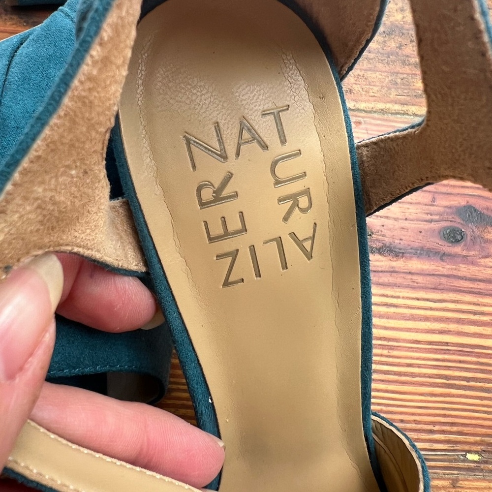 NATURALIZER Teal Platform Chunky Heels Women’s 6.5 - Picture 5 of 11